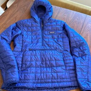 EUC Patagonia Nano Puff Zip Hooded Jacket - Blue Size Small